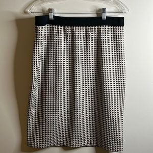 Women's Premise Black and Tan Checked Stretch Skirt Size L